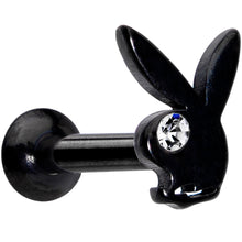Load image into Gallery viewer, 16G 5/16 Licensed Playboy Clear CZ Black Internal Thread Labret