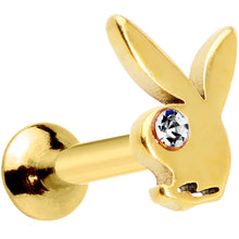Load image into Gallery viewer, 16G 5/16 Licensed Playboy CZ Gem Gold Tone Internal Thread Labret