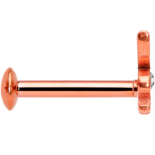 Load image into Gallery viewer, 16G 5/16 Licensed Playboy CZ Rose Gold Tone Internal Thread Labret