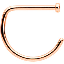 Load image into Gallery viewer, 18G 3/8 Rose Gold Tone Implant Grade Titanium D Shape Nose Hoop