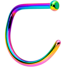 Load image into Gallery viewer, 18G 3/8 Rainbow G23 Implant Grade Titanium D Shape Nose Hoop