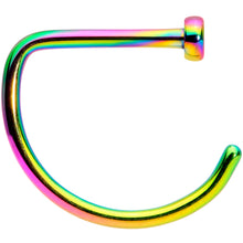 Load image into Gallery viewer, 20G 5/16 Rainbow Implant Grade Titanium D Shape Nose Hoop