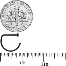 Load image into Gallery viewer, 20G 3/8 Black Implant Grade Titanium D Shape Nose Hoop