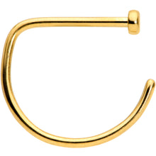 Load image into Gallery viewer, 20G 3/8 Gold Tone Implant Grade Titanium D Shape Nose Hoop