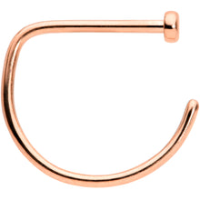 Load image into Gallery viewer, 20G 3/8 Rose Gold Hue Implant Grade Titanium D Shape Nose Hoop