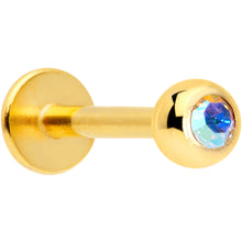 将图片加载到图库查看器,16G 5/16 Aurora Gem Gold Tone Press Fit Labret Monroe Tragus