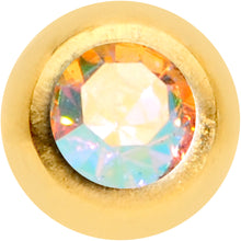 将图片加载到图库查看器,16G 5/16 Aurora Gem Gold Tone Press Fit Labret Monroe Tragus