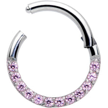 将图片加载到图库查看器,16G 5/16 Pink Gem Paved Elegance Hinged Segment Ring