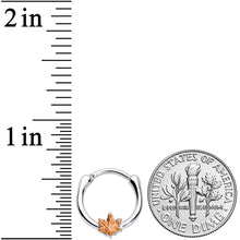 Load image into Gallery viewer, 16G 3/8 Rose Gold Tone Fall Autumn Leaf Cartilage Clicker
