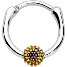 Load image into Gallery viewer, 16G 3/8 Textured Yellow Sunflower Cartilage Clicker