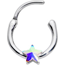 Load image into Gallery viewer, 16G 3/8 Aurora Gem Simple Star Cartilage Clicker