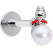 Load image into Gallery viewer, 16G 5/16 Pearlescent Orb Snowman Christmas Labret Monroe Tragus