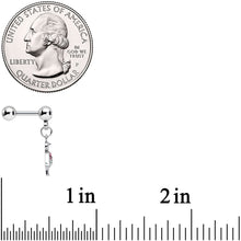 Load image into Gallery viewer, 16G 1/4 Clear Pink Gem Funky Flamingo Dangle Cartilage Earring