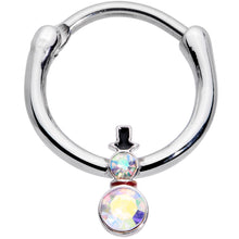 将图片加载到图库查看器,16G 3/8 Aurora Gem Winter Snowman Christmas Hinged Segment Ring