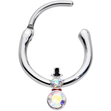 将图片加载到图库查看器,16G 3/8 Aurora Gem Winter Snowman Christmas Hinged Segment Ring