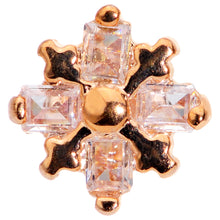 Load image into Gallery viewer, 16G 5/16 Clear CZ Gem Rose Gold Tone Internal Thread Labret
