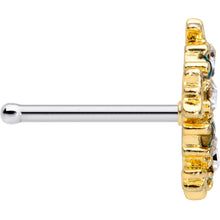 Load image into Gallery viewer, 20G 7mm Red Green Gem Gold Tone Snowflake Christmas Nose Bone