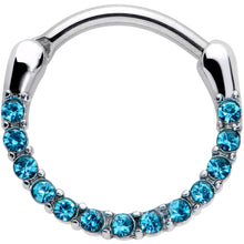 Load image into Gallery viewer, 16G 3/8 Baby Blue Gem Paved Cartilage Clicker