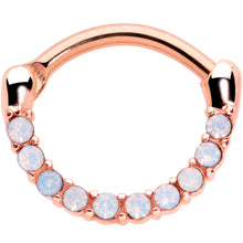 Load image into Gallery viewer, 16G 5/16 Aurora Gem Rose Gold Tone Paved Cartilage Clicker