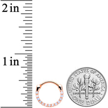 Load image into Gallery viewer, 16G 3/8 Aurora Gem Rose Gold Tone Paved Cartilage Clicker