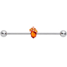 Load image into Gallery viewer, 14G Brown Gem Fall Autumn Acorn Industrial Barbell 38mm