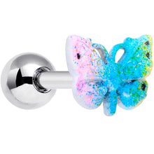 Load image into Gallery viewer, 16G 1/4 Baroque Rainbow Butterfly Cartilage Tragus Earring
