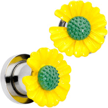 将图片加载到图库查看器,Yellow Daisy Flower Screw Fit Plug Set