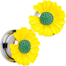 将图片加载到图库查看器,Yellow Daisy Flower Screw Fit Plug Set