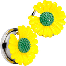 将图片加载到图库查看器,Yellow Daisy Flower Screw Fit Plug Set