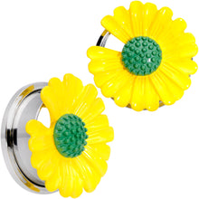 将图片加载到图库查看器,Yellow Daisy Flower Screw Fit Plug Set