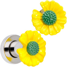 将图片加载到图库查看器,Yellow Daisy Flower Screw Fit Plug Set