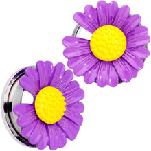 Load image into Gallery viewer, Purple Daisy Flower Screw Fit Plug Set