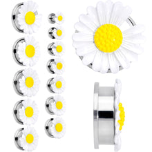 将图片加载到图库查看器,White Daisy Flower Screw Fit Plug Set