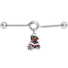 将图片加载到图库查看器,14G Red White Green Bell Christmas Dangle Project Barbell 38mm