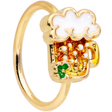 将图片加载到图库查看器,20G 5/16 Gold Tone Beer Mug St Patricks Day Nose Hoop