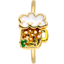 将图片加载到图库查看器,20G 5/16 Gold Tone Beer Mug St Patricks Day Nose Hoop