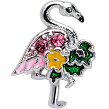 Load image into Gallery viewer, 16G 1/4 Pink Gem Funky Flamingo Cartilage Tragus Earring