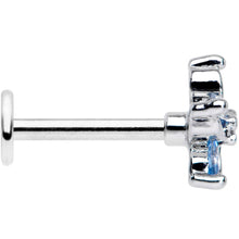 Load image into Gallery viewer, 16G 5/16 Aqua Gem Pretty Petals Flower Labret Monroe Tragus