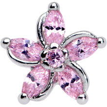 Load image into Gallery viewer, 16G 5/16 Pink Gem Pretty Petals Flower Labret Monroe Tragus
