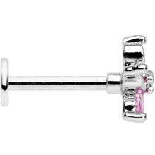 Load image into Gallery viewer, 16G 5/16 Pink Gem Pretty Petals Flower Labret Monroe Tragus