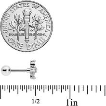 Load image into Gallery viewer, 16G 1/4 Clear Gem Pretty Petals Flower Cartilage Tragus Earring