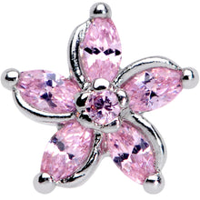 Load image into Gallery viewer, 16G 1/4 Pink Gem Pretty Petals Flower Cartilage Tragus Earring