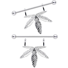 Load image into Gallery viewer, 14G 11/16 Hanging Pot Leaf Dangle Nipple Shield Set