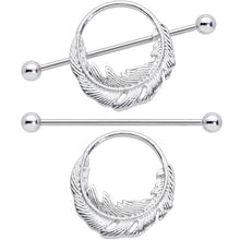 Load image into Gallery viewer, 14G 3/4 Falling Feather Nipple Shield Set