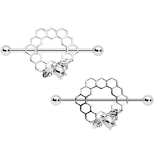 Load image into Gallery viewer, 14G 1/2 Bee Hive Bee Nipple Shield Set