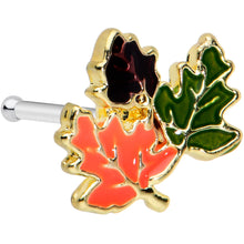 Load image into Gallery viewer, 20G 1/4 Lovely Autumn Leaves Nose Bone