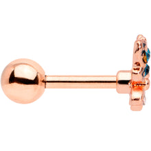 Load image into Gallery viewer, 16G 1/4 Aqua Gem Rose Gold Tone Glam Butterfly Cartilage Tragus