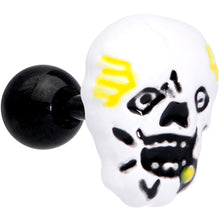 Load image into Gallery viewer, 16G 1/4 Black White Skull Halloween Cartilage Tragus Earring