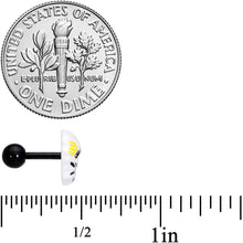 Load image into Gallery viewer, 16G 1/4 Black White Skull Halloween Cartilage Tragus Earring