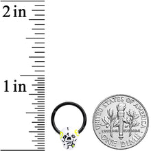 将图片加载到图库查看器,16G 3/8 Black White Skull Halloween Hinged Segment Ring